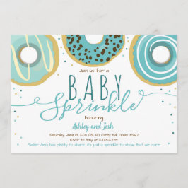 Invitación Dona Baby Sprinkle Azul Donut Niño Sprinkle