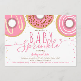Invitación Dona Baby Sprinkle Rosada Dona Niña Sprinkle