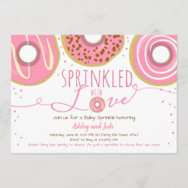 Invitación Dona bebé Sprinkle Rosado Dona niña Sprinkle