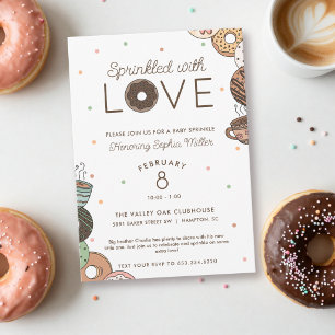 Invitación Dona de Chocolate 'Sprinkled with Love' Baby Sprin