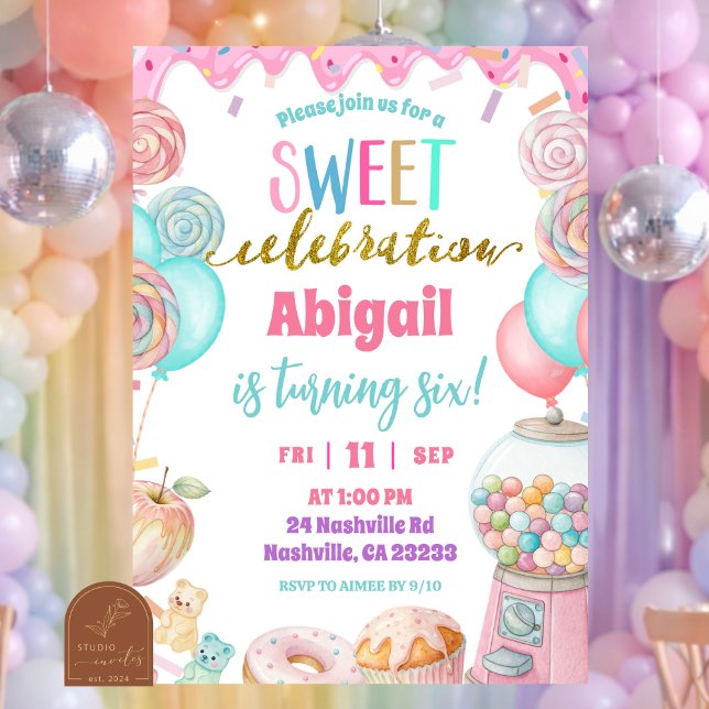 Invitación Dona Pastel Celebración Dulce Cumpleaños Fiesta (Subido por el creador)