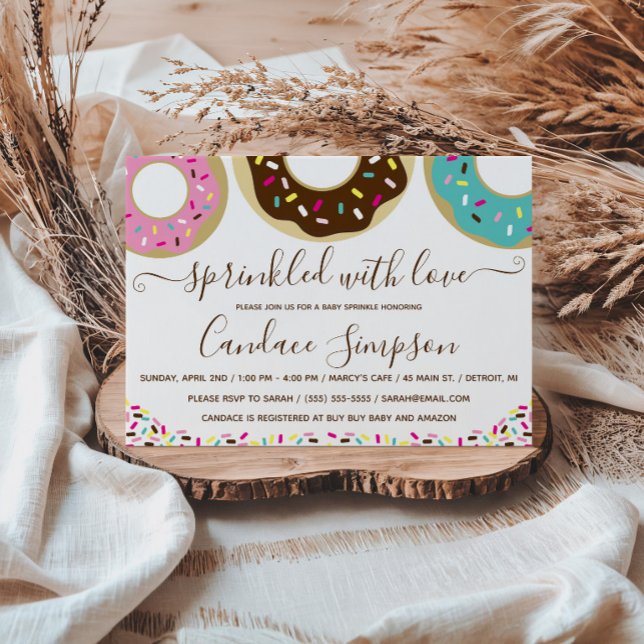 Invitación Dona Rociada Con Amor Baby Sprinkle (Subido por el creador)