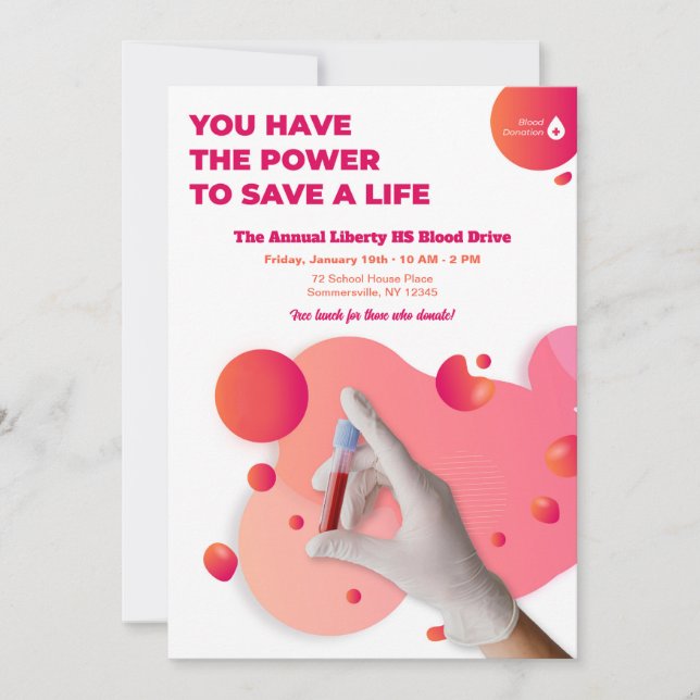 Invitación Donación de sangre (Anverso)