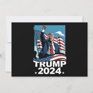 Invitación Donald Trump 2024 Elección EEUU Bandera Americana
