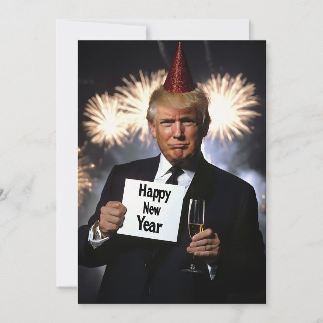 Invitación Donald Trump celebra el Año Nuevo con estilo (Anverso)