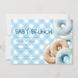 Invitación Donar | Blue Gingham Boy Baby Shower