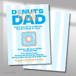 Invitación Donas Azules Con Papá Para la Celebración del Día 