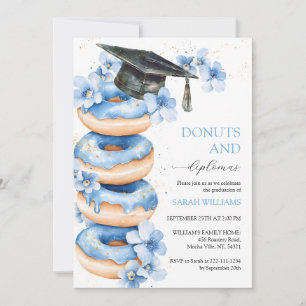 Invitación Donas de Acuarela y Diplomas Fiesta de Graduación
