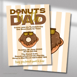 Invitación Donas de Chocolate con Papá Celebración del Día de