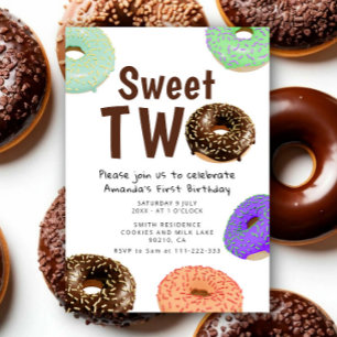 Invitación Donas Dulces Dos Cumpleaños 2
