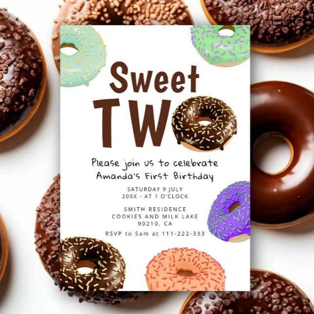 Invitación Donas Dulces Dos Cumpleaños 2 (Subido por el creador)