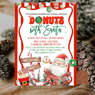 Invitación Donas Verdes y Rojas con Santa