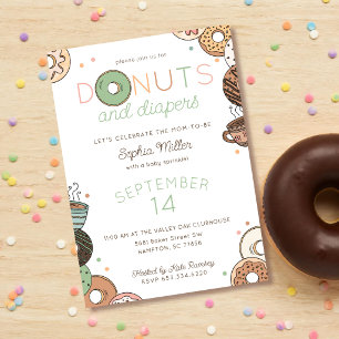 Invitación Donas y Pañales para el Nuevo Bebé