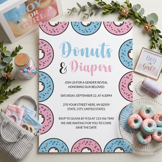 Invitación Donas y Pañales Revelación de Género (Subido por el creador)