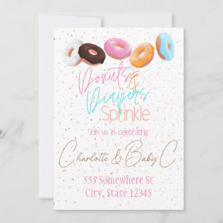 Invitación Donas y Pañales Sprinkle