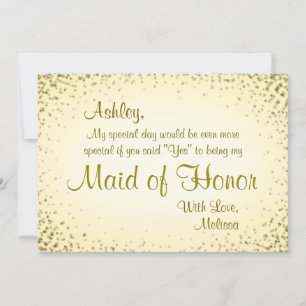 Invitación doncella de honor   Oro de época
