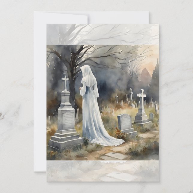 Invitación Doncella fantasmal en el cementerio  (Anverso)