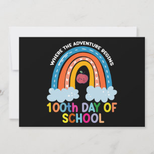 Invitación Donde comienza la aventura 100 días más inteligent