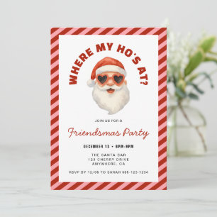 Invitación Dónde están mis chicas en la fiesta de Friendsmas