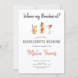 Invitación ¿Dónde están mis playas? Bachelorette Itinerary