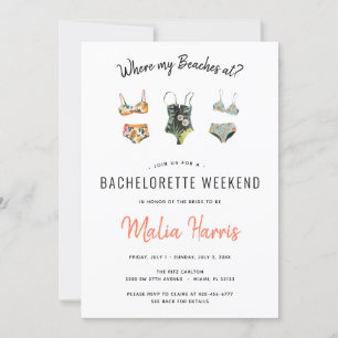 Invitación ¿Dónde están mis playas? Bachelorette Itinerary