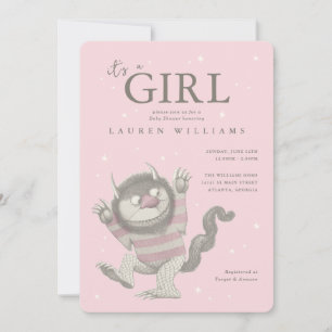 Invitación Donde las cosas salvajes Baby Shower de niña