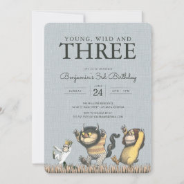 Invitación Donde los monstruos salvajes Cumple 3 años