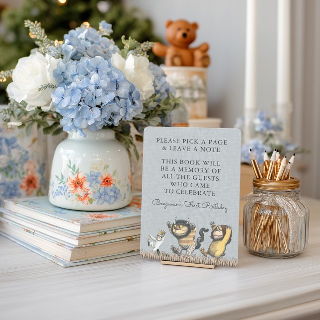 Invitación Donde los monstruos salvajes | Firma de libro (Sign simulated on table)