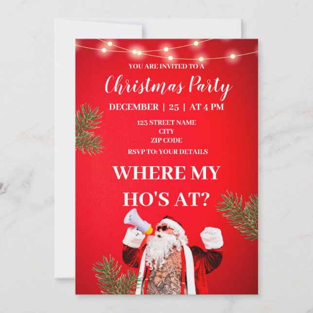 Invitación Donde mi amigo está con navidades groseros y graci (Anverso)