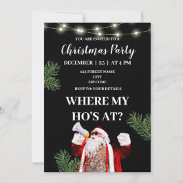 Invitación Donde mi amigo está en navidades groseros y gracio