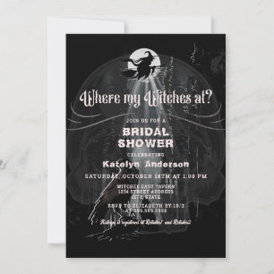 Invitación Donde mi bruja Halloween Bridal Shower