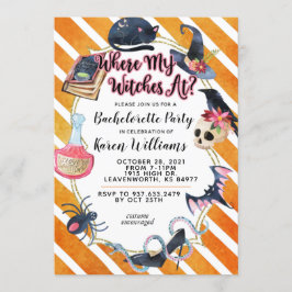 Invitación Donde Mis Testigos En La Fiesta De Bachelorette De