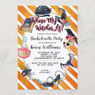 Invitación Donde Mis Testigos En La Fiesta De Bachelorette De