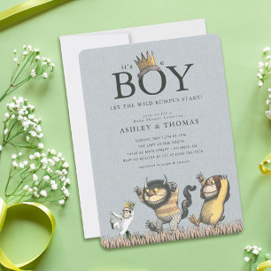 Invitación Donde viven las cosas salvajes Baby Shower de Ni