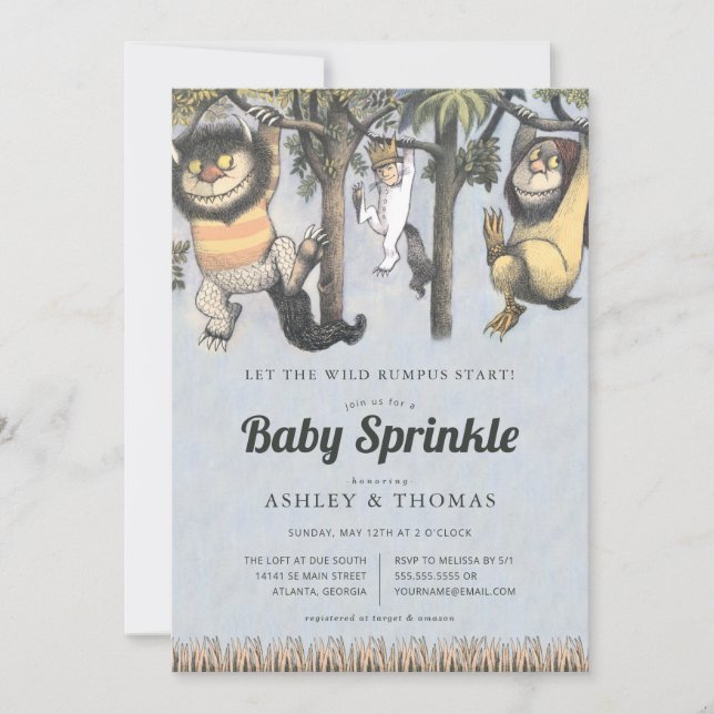 Invitación Donde viven las cosas salvajes, Baby Sprinkle (Anverso)