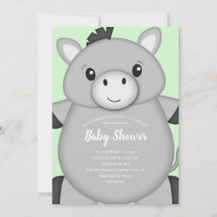 Invitación Donkey Baby Shower Green