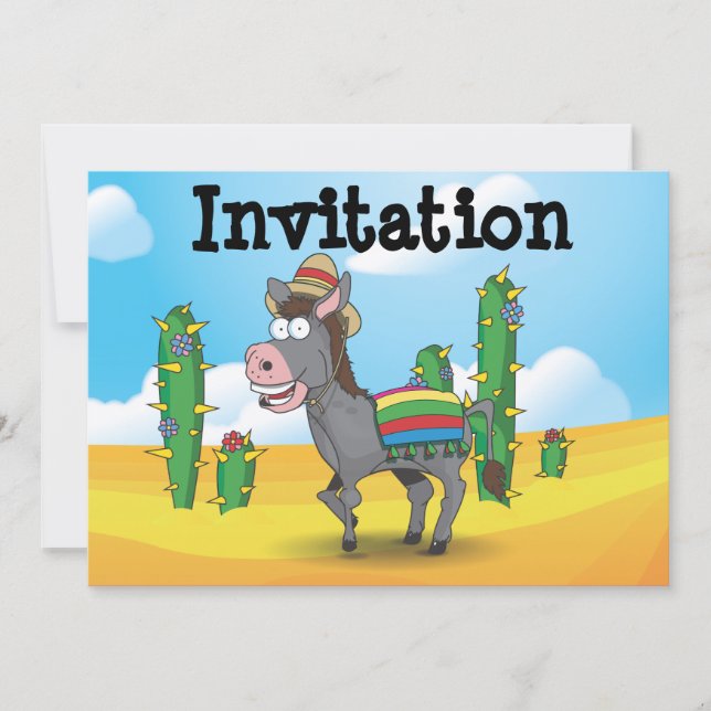 Invitación Donkey mexicano (Anverso)