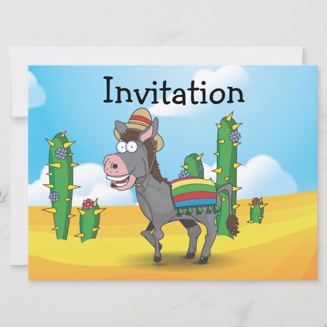 Invitación Donkey mexicano (Anverso)