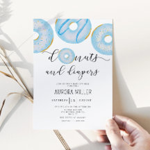 Donudas azules y pañales rociar bebé