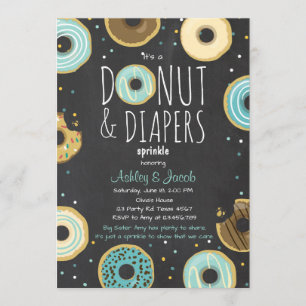 Invitación Donut and Diapers Sprinkle invita a ducha de cuna