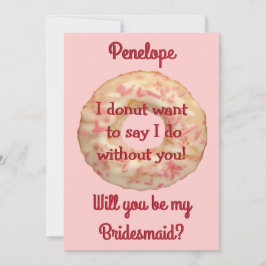 Invitación Donut and Pink Sprinkles Serás mi dama de honor