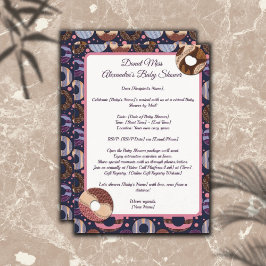 Invitación Donut Baby Girl Purple Shower por correo