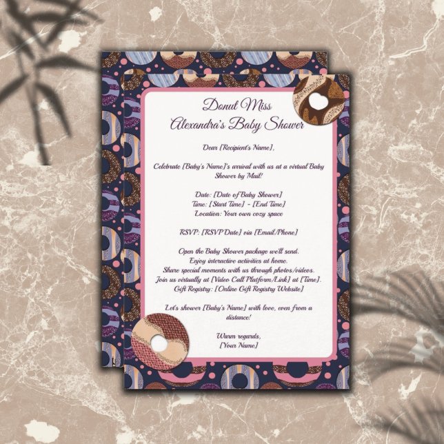Invitación Donut Baby Girl Purple Shower por correo (Subido por el creador)