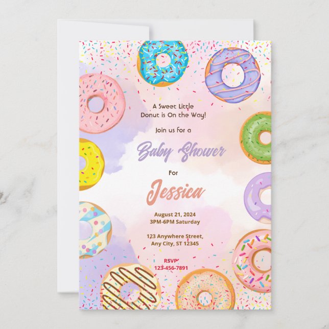 Invitación Donut Baby Shower (Anverso)