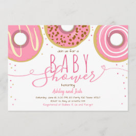 Invitación Donut Baby Shower Chica Pink Doughnut Baby Shower