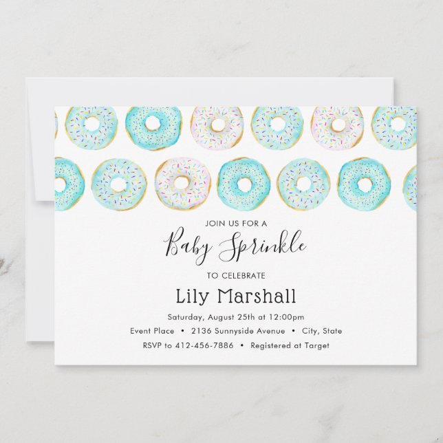 Invitación Donut Baby Sprinkle (Anverso)
