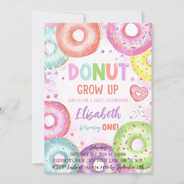 Invitación Donut Crece Aniversario (Anverso)