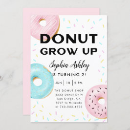 Invitación Donut Crece Fiesta de Cumpleaños