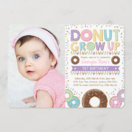Invitación Donut de nuez crece invita a rociar cumpleaños