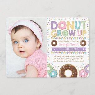 Invitación Donut de nuez crece invita a rociar cumpleaños